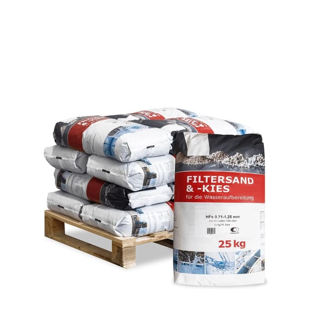Galamio Filtersand 0,71 - 1,25 Mm 25kg x 12 Sack 300kg Palette