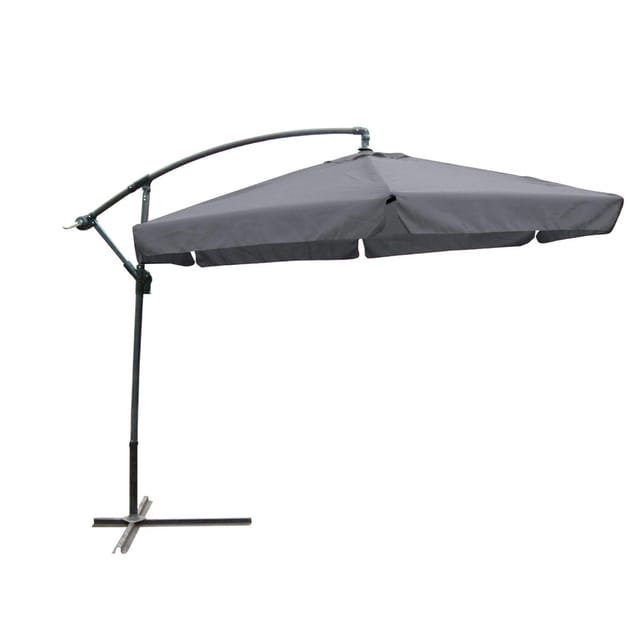 DELUKE Ampelschirm CALLI Ø 300cm 6-Eckig Anthrazit Polyester Sonnenschirm mit Ständer UV-Schutz Aluminium Wasserabweisend
