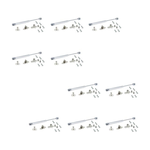Emuca Kit von 10 Kolben H für Klapptür 8kg 80mm Lauf mit Halterungen Stahl und Kunststoff Metallic Grau