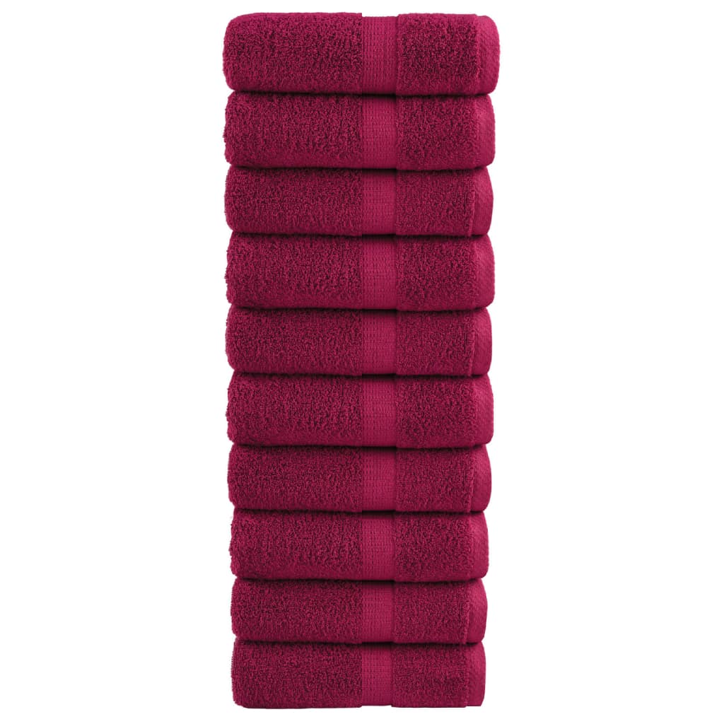 Premium Waschhandtücher Solund 10 Stück Bordeaux 30x30cm 600gsm Vidaxl