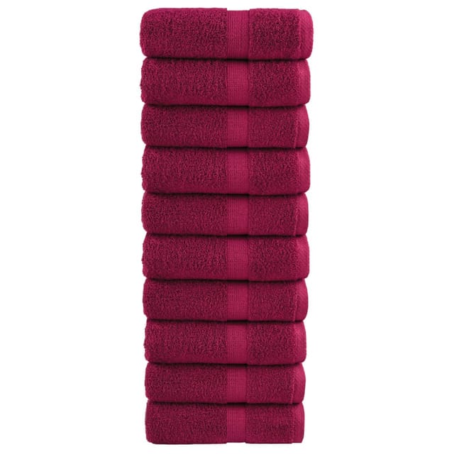 Premium Waschhandtücher Solund 10 Stück Bordeaux 30x30cm 600gsm Vidaxl