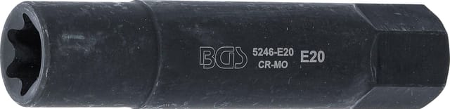 BGS Steckschlüssel Einsatz E Profil Extra Lang Antrieb Außensechskant 22 Mm SW E20 5246 E20