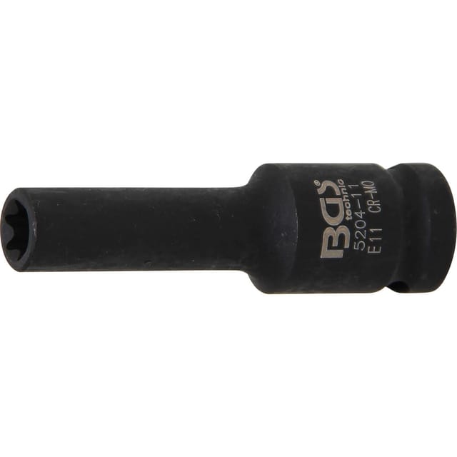 BGS Kraft Steckschlüssel Einsatz E Profil Tief Antrieb Innenvierkant 12 5 Mm 1 2 Zoll SW E11 Mm 5204 11