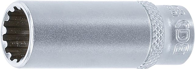 BGS Steckschlüssel Einsatz Gear Lock Tief Antrieb Innenvierkant 6 3 Mm 1 4 Zoll SW 12 Mm 10162