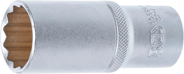 BGS Steckschlüssel Einsatz Zwölfkant Tief Antrieb Innenvierkant 12 5 Mm 1 2 Zoll SW 24 Mm 10688