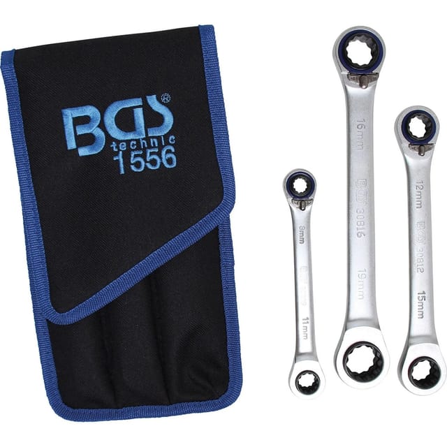 BGS Ratschen Ringschlüssel Satz Umschaltbar Zoll4 In 1 Zoll 3Tlg 1556