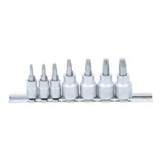 BGS Schraubenausdreher Satz Antrieb Innenvierkant 6 3 Mm 1 4 Zoll 10 Mm 3 8 Zoll Für Defektes T Profil Für Torx T10 T40 7Tlg 7098