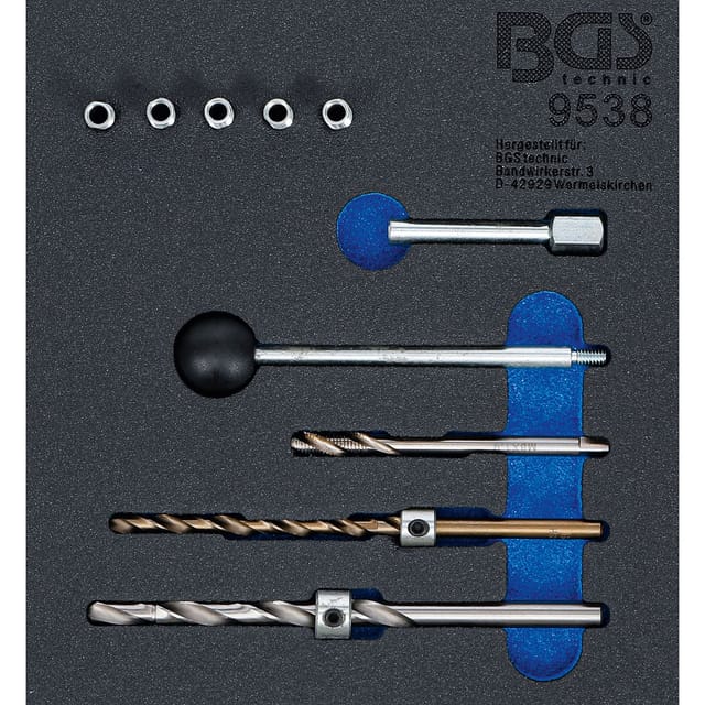 BGS Werkstattwageneinlage 1 6 Gewinde Reparatursatz Für Injektor Befestigungsschrauben 10Tlg 9538
