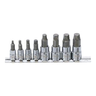 BGS Schraubenausdreher Satz Antrieb Innenvierkant 6 3 Mm 1 4 Zoll 10 Mm 3 8 Zoll Für Defekten Innensechskant 3 10 Mm 8Tlg 6847