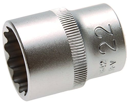 BGS Steckschlüssel Einsatz Zwölfkant Antrieb Innenvierkant 12 5 Mm 1 2 Zoll SW 22 Mm 10642