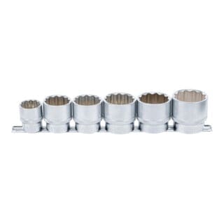 BGS Steckschlüssel Einsatz Satz Zwölfkant Antrieb Innenvierkant 12 5 Mm 1 2 Zoll SW 24 38 Mm 6Tlg 70102