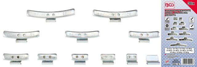 BGS Auswuchtgewichte Sortiment 36Tlg 9449