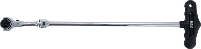 BGS Gelenkknarre Mit T Griff Abwinkelbar Abtrieb Außenvierkant 6 3 Mm 1 4 Zoll 2126