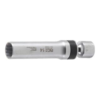 BGS Zündkerzen Gelenkeinsatz Zwölfkant Mit Haltefeder Antrieb Innenvierkant 10 Mm 3 8 Zoll SW 14 Mm 2390