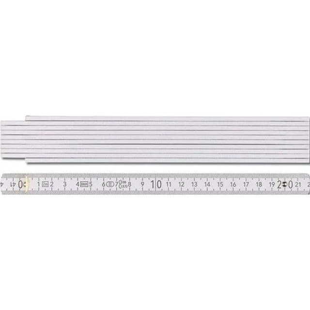 BMI Gliedermaßstab 9072 L 2M B 16Mm Mm Cm EG III Buche Weiß 976907200