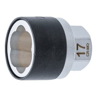BGS Spiral Profil Steckschlüssel Einsatz Schraubenausdreher Antrieb Außensechskant 17 Mm SW 17 Mm 7510 17