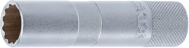 BGS Zündkerzen Einsatz Mit Haltegummi Zwölfkant Lang Antrieb Innenvierkant 10 Mm 3 8 Zoll SW 16 Mm 2448