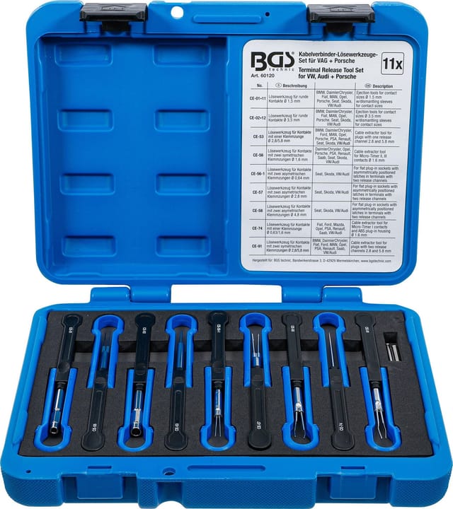 BGS Kabelverbinder Lösewerkzeug Satz Für VAG Porsche 11Tlg 60120