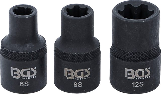 BGS Steckschlüssel Einsatz Satz Keil Profil Für RIBE M6S M8S M12S 3Tlg 9336