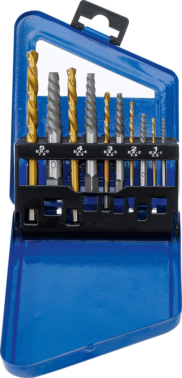 BGS Schraubenausdreher & Linksbohrer Satz HSS Titan Nitriert 2 7 5 Mm 10Tlg 6780