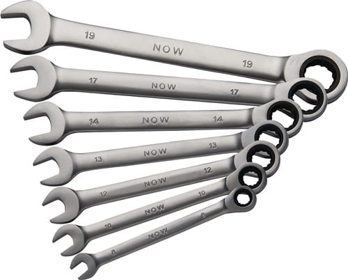 NOW Knarrenringmaulschlüsselsatz 7 Teilig Schlüsselweiten 8 19 Mm JX 700G 4000802070