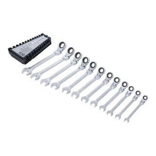 BGS Ratschenring Maulschlüssel Satz Abwinkelbar SW 8 19 Mm 12Tlg 6546