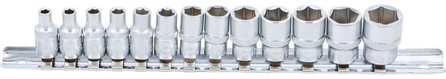 BGS Steckschlüssel Einsatz Satz Sechskant Antrieb Innenvierkant 6 3 Mm 1 4 Zoll SW 4 14 Mm 13Tlg 9102