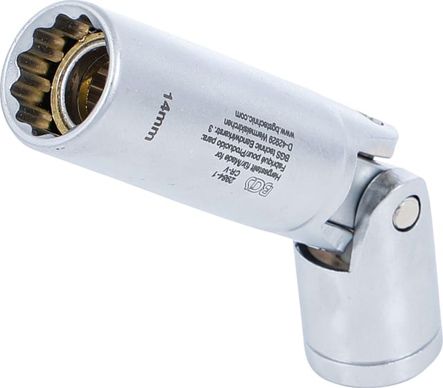 BGS Glühkerzen Gelenk Einsatz Zwölfkant Antrieb Innenvierkant 10 Mm 3 8 Zoll SW 14 Mm 2984 1