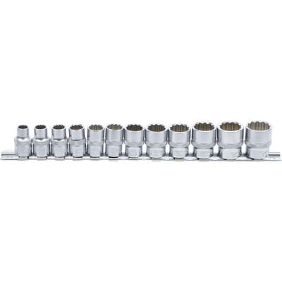 BGS Steckschlüssel Einsatz Satz Zwölfkant Antrieb Innenvierkant 10 Mm 3 8 Zoll SW 8 19 Mm 12Tlg 9105