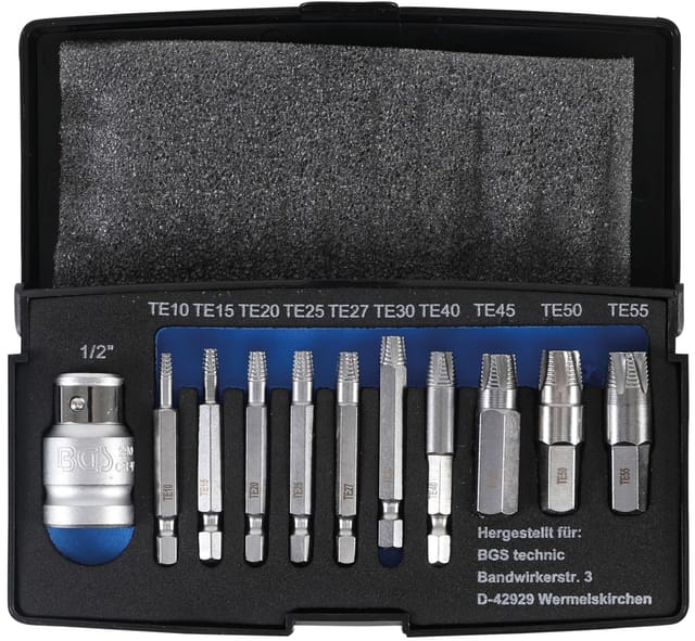 BGS Schraubenausdreher Satz Für Defektes T Profil Für Torx T10 T55 11Tlg 9170