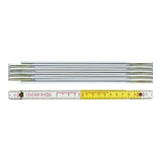 BMI Gliedermaßstab 9802 L 2M B 16Mm Mm Cm EG III Buche Weiß Gelb 982980200