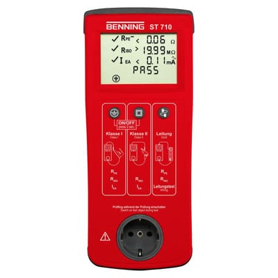 BENNING Gerätetester ST 710 2500 Prüflinge Mit Prüfgerät Prüfleitung L270xb115xh55mm 50308