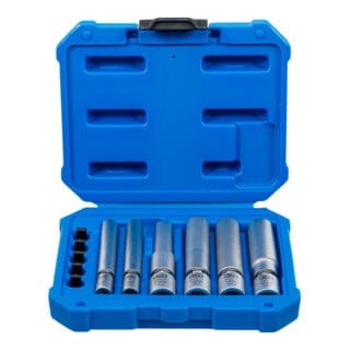 BGS Glüh Und Zündkerzen Gelenk Einsatz Satz Antrieb Innenvierkant 6 3 Mm 1 4 Zoll 10 Mm 3 8 Zoll SW 8 9 10 12 14 16 Mm 11Tlg 80000