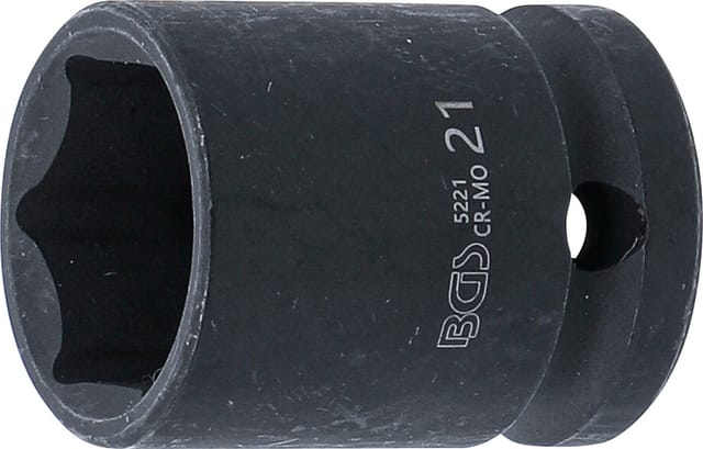 BGS Kraft Steckschlüssel Einsatz Sechskant Antrieb Innenvierkant 12 5 Mm 1 2 Zoll SW 21 Mm 5221