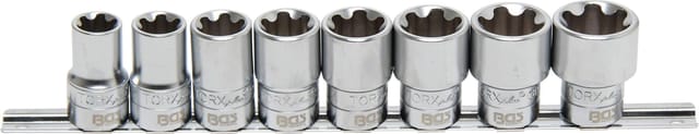BGS Steckschlüssel Einsatz Satz T Profil Plus Für Torx Plus Antrieb Innenvierkant 12 5 Mm 1 2 Zoll SW 18EP 32EP 8Tlg 8806