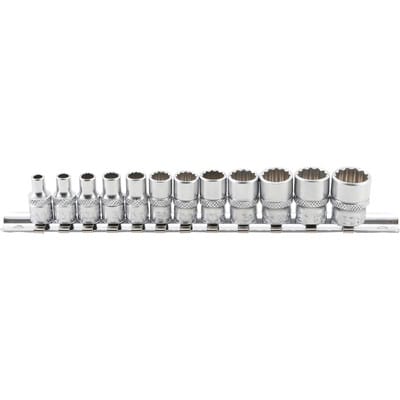 BGS Steckschlüssel Einsatz Satz Zwölfkant Antrieb Innenvierkant 6 3 Mm 1 4 Zoll Zollgrößen 12Tlg 2755