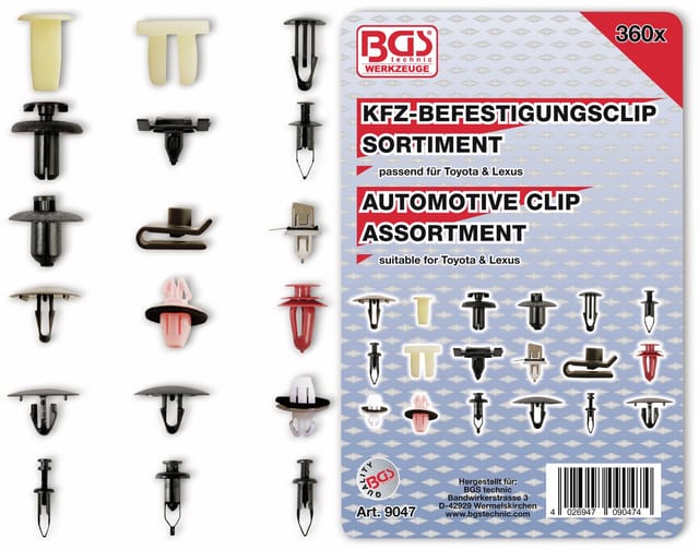 BGS KFZ Befestigungsclip Sortiment Für Toyota Lexus 360Tlg 9047