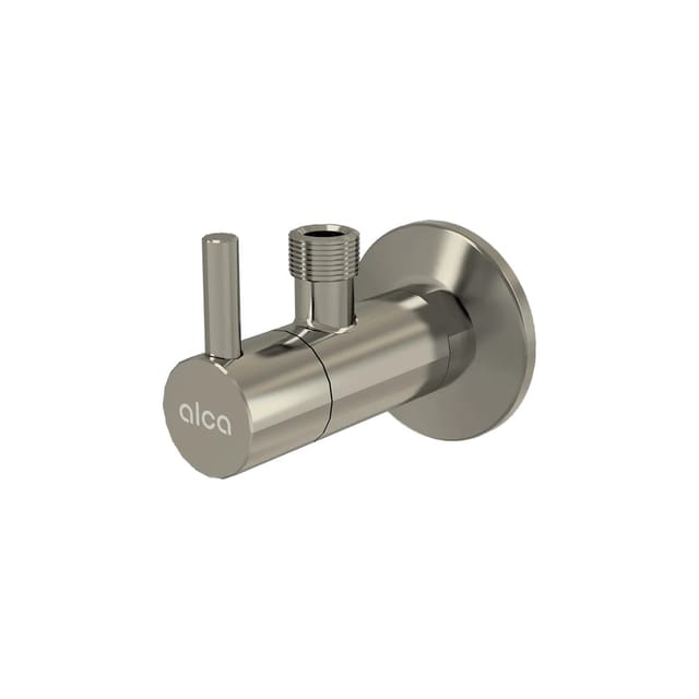 Alcadrain Eckventil mit Schmutzfilter 1/2 Zoll x 3/8 Zoll, Nickel matt gebürstet