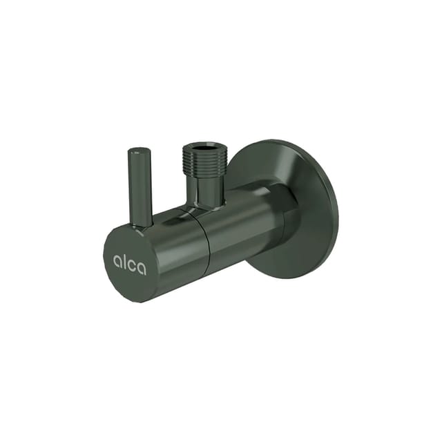 Alcadrain Eckventil mit Filter 1/2 Zoll x 3/8 Zoll, Gun Metal-Glanz