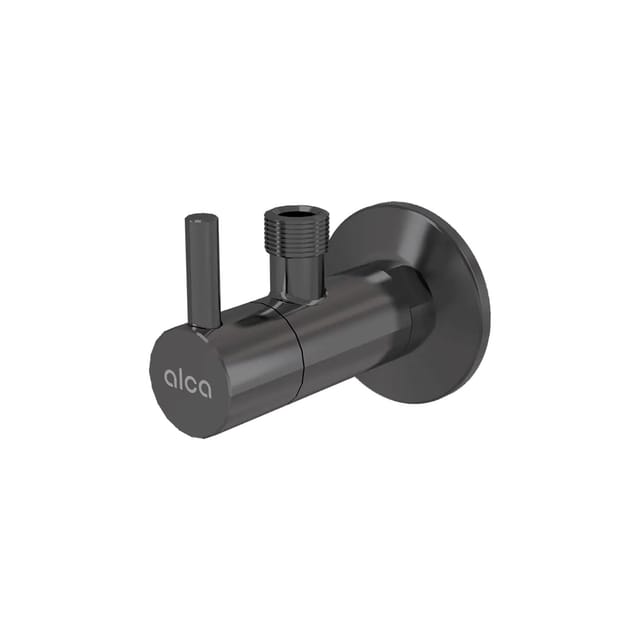 Alcadrain Eckventil mit Schmutzfilter 1/2 Zoll x 3/8 Zoll Gun Metal matt gebürstet