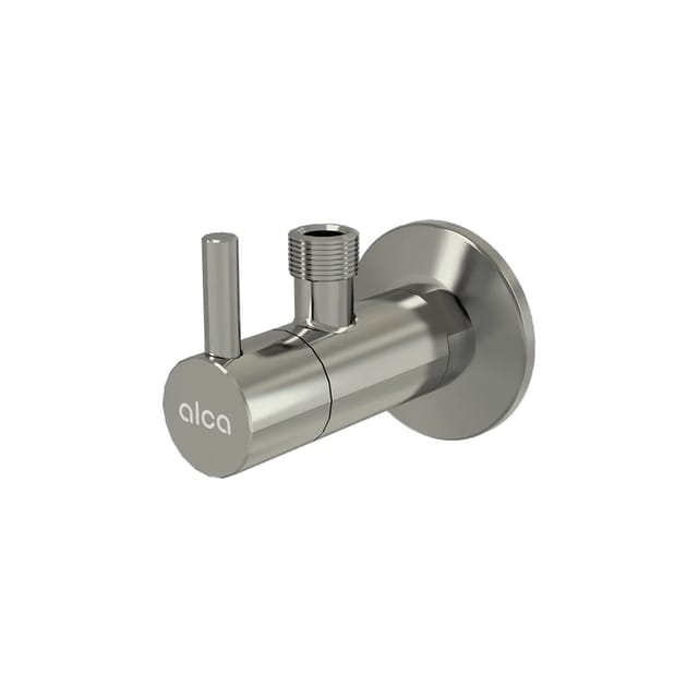 alcadrain Eckventil mit Filter 1/2 Zoll x 3/8 Zoll, Nickel-Glanz