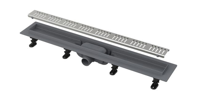 AlcaDrain Duschrinne mit Rand für perforierten Rost 850 mm Chrom