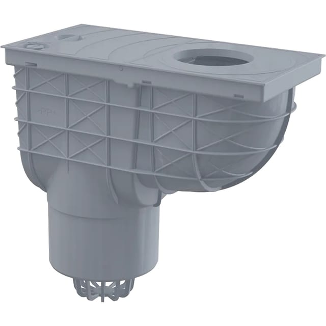 Alcadrain Universal-Regensinkkasten 300×155/125 mm, Abgang senkrecht, Grau