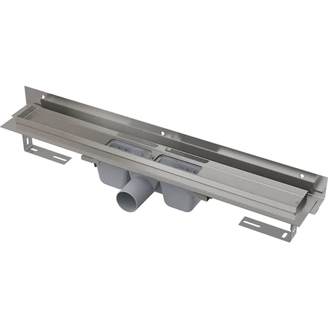 Alcadrain APZ4 Flexible Duschrinne mit Rand und einstellbarem Wandkragen 750 mm