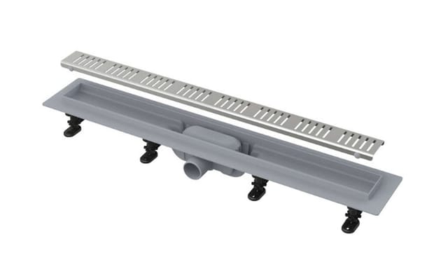 AlcaDrain Duschrinne mit Rand für perforierten Rost 750 mm Chrom