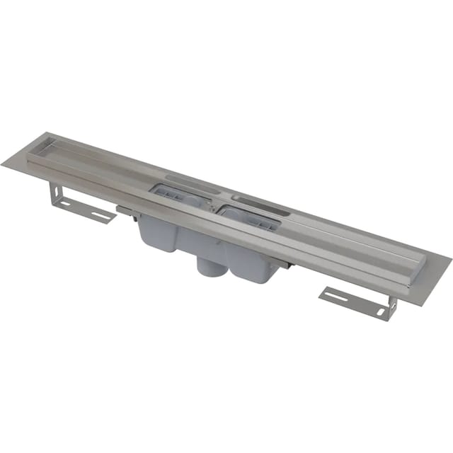 Alcadrain APZ1001-300 Duschrinne mit Rand für perforierten Rost, senkrechter Abfluss 300 mm