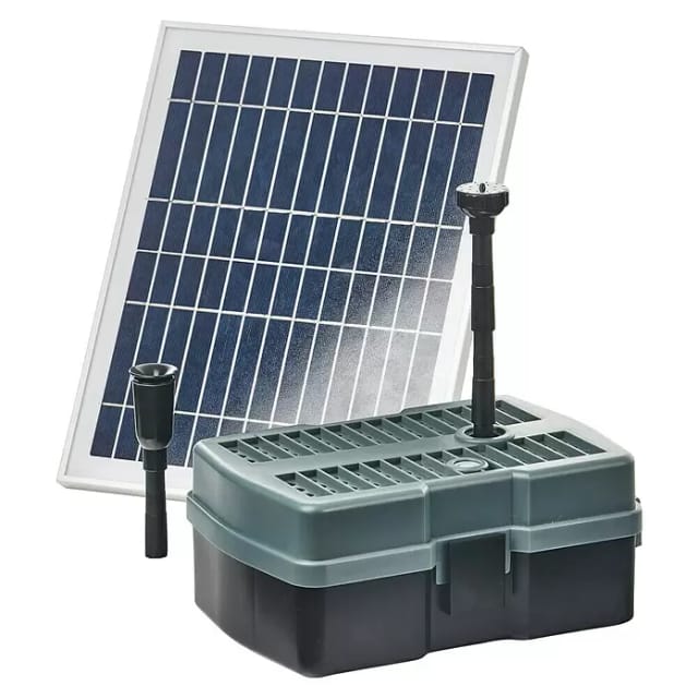 Heissner Solar Unterwasserfilter Set mit Wasserspielpumpe 600L/h 5W UVC