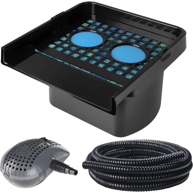 Heissner Filterfall Komplett Set Teichfilter Teichpumpe 3300,/h mit 5m Schlauch