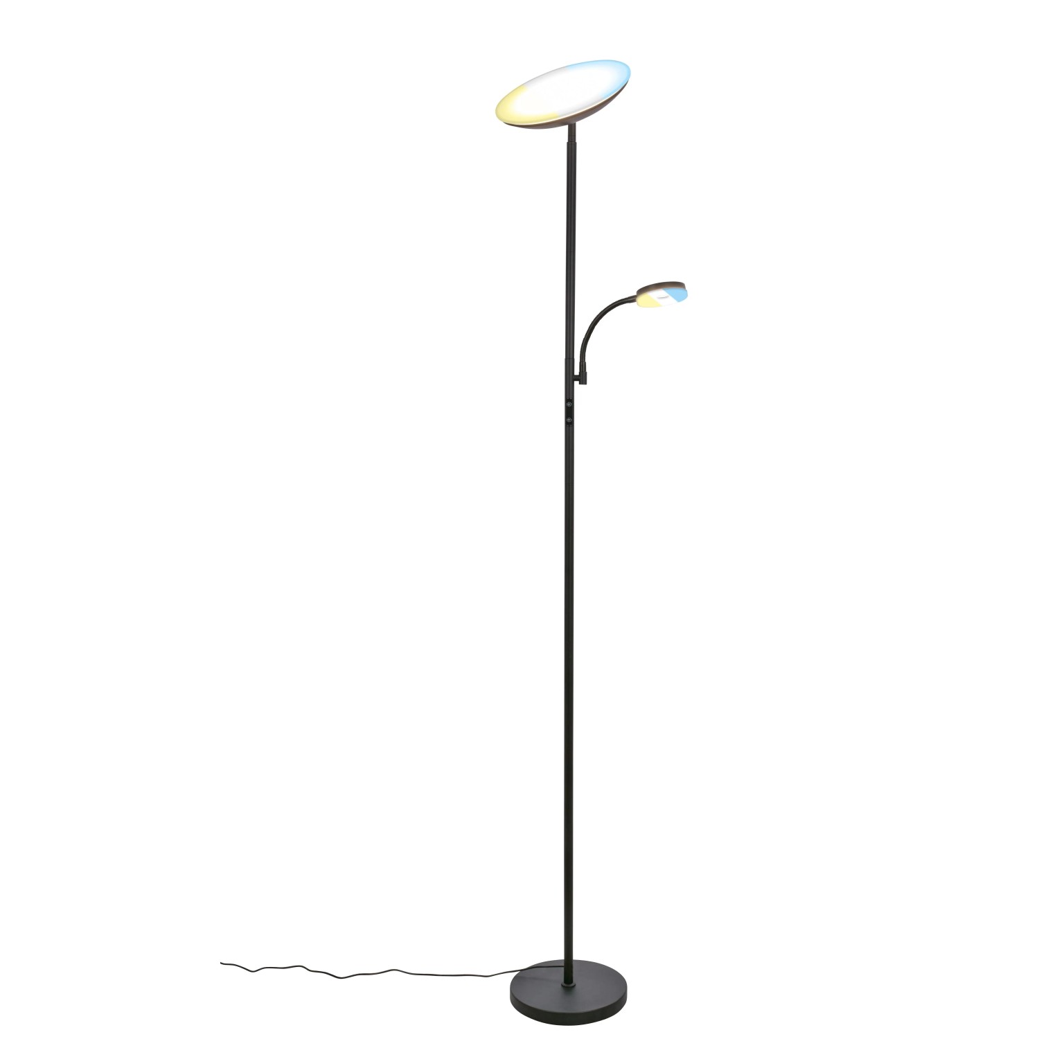 Brilo LED Stehleuchte Sira Lesearm Dimmbar CCT 24 x 180 cm Schwarz