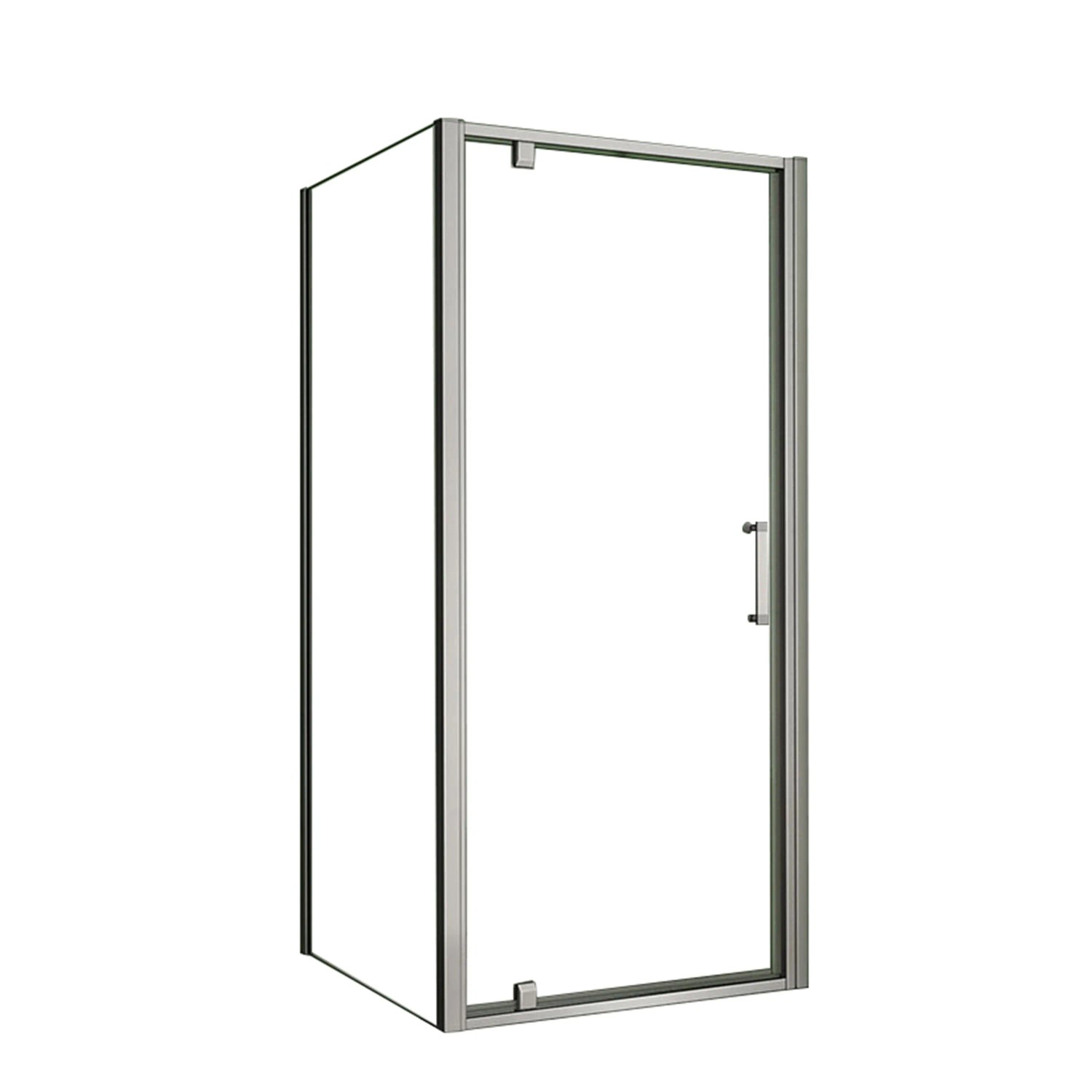 AICA Duschkabine 76x185cm Duschabtrennung Pendeltür Schwingtür mit 80cm Seitewand 5mm ESG Sicherheitsglas Mattgrau Nischentür